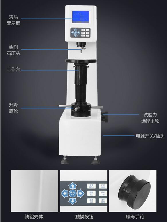 數(shù)顯洛氏硬度計(jì)各部位名稱細(xì)節(jié)圖